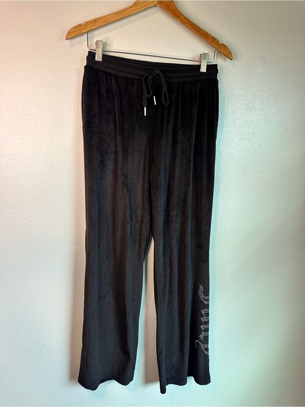 Juicy Couture Rhinestone Logo Velour Pants